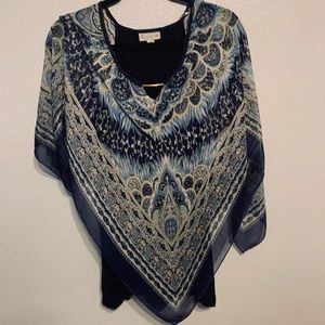 Dress Barn Navy Sheer Poncho w/ Tank Top - 3X